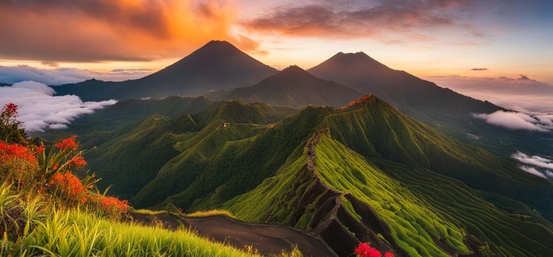 Climbing mount batur bali