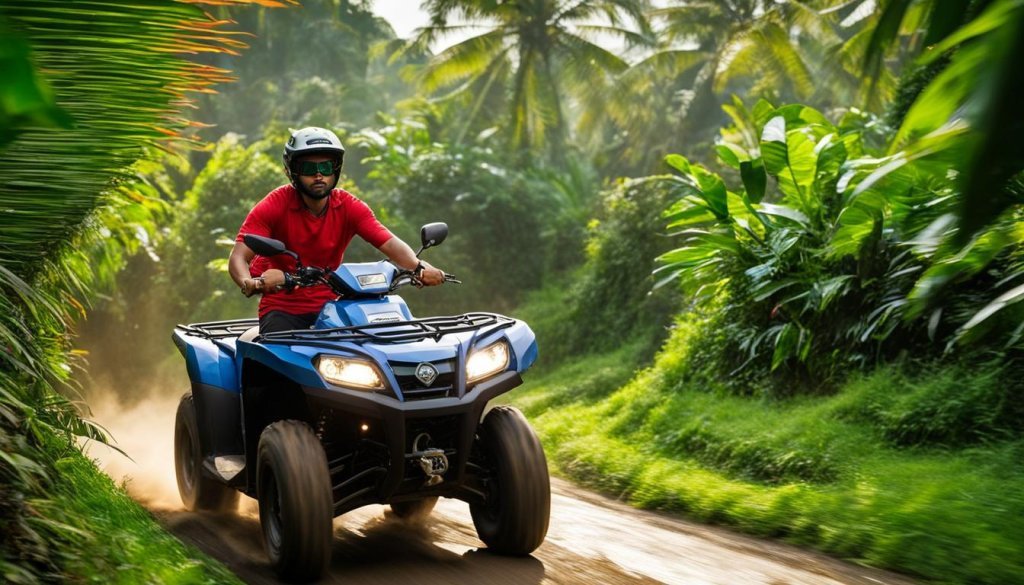 Exploring Ubud Main Street on an ATV