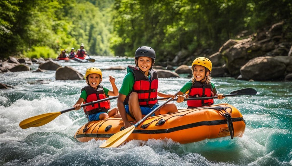 family rafting in Bali