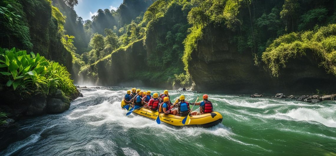 guided river rafting in bali