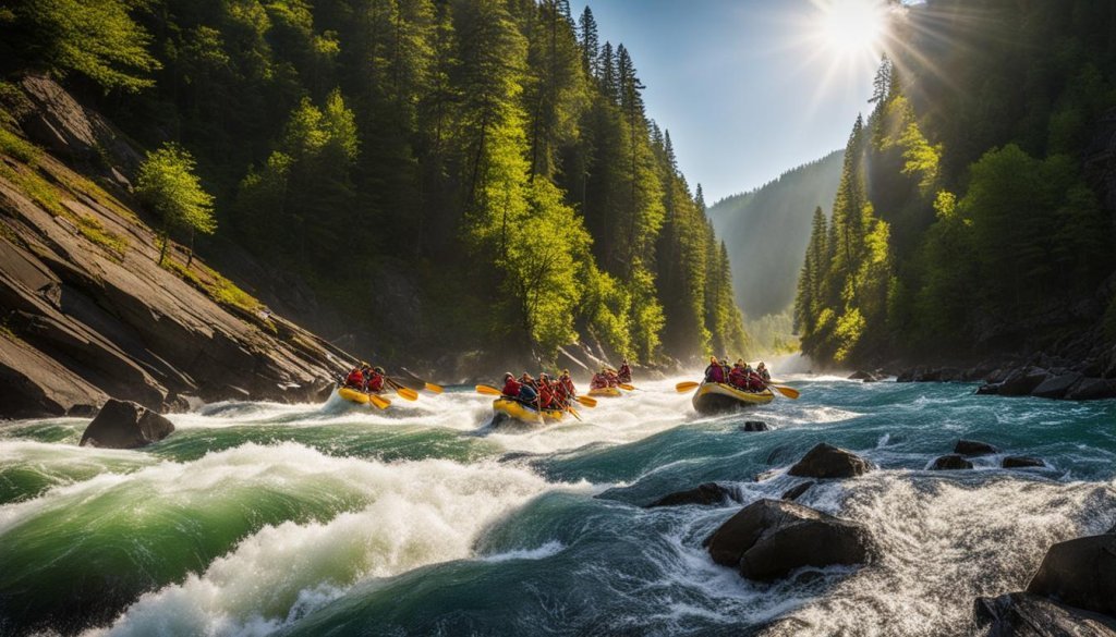 Scenic beauty of white water rafting in Bali