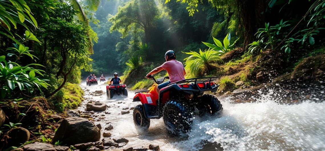 Bali atv with waterfall